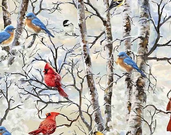 Winter Birds by Dona Gelsinger for Timeless Treasures C7593