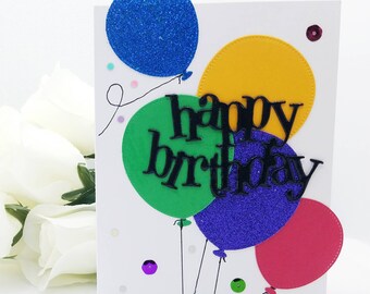 Handmade birthday cards - balloons