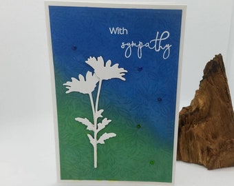 Handmade sympathy cards - white flowers