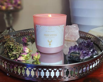 High Priestess Tarot Candle | Large 30cl | Perfect Gifts for Tarot Readers & Enthusiasts | Intuition