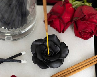 Black Rose Resin Incense Stick Holder