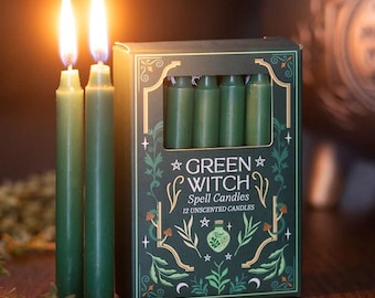 12 Green Ritual Candles | Spell Candles | Prosperity Candles