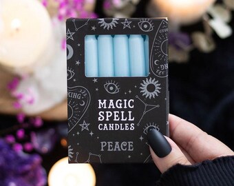 12 Blue 'Peace' Ritual Candles | Spell Candles |