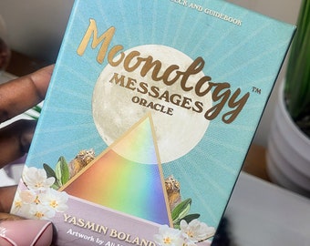 Moonology Messages Cards by Yasmin Boland | 100% Authentic 44-card deck and guidebook | Perfect for Collectors | Includes free gift!