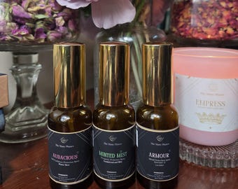 Spiritual Smudge Sprays for Abundance Confidence Protection | Aura Cleansing Spray | Smoke-Free Sage  | Energy Clearing Ritual Mist | 30ml