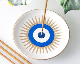 All Seeing Eye / Evil Eye Incense Holder for Incense Sticks | Astrology Incense Holder | Black Incense Holder | Constellation