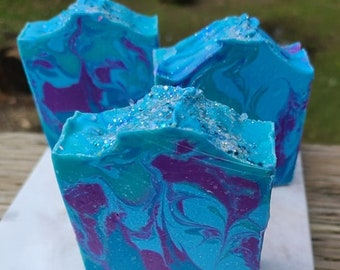 The Blueberry Poptart Artisan Bar, Bluberry Soap, Cold Process Soap, Handcrafted Soap, Vegan Soap, Blue Soap