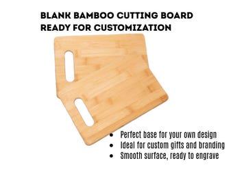 Blank Bamboo Cutting Board 9" x 6" | Unengraved Bamboo Board | Ready for Laser Engraving | DIY & Wholesale