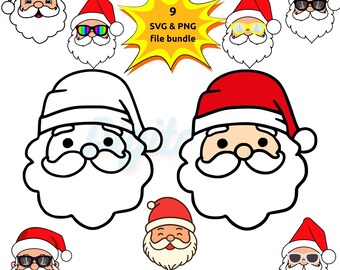 Weihnachtsmann svg, png / Frohe Weihnachten / svg Dateien für Cricut und Silhouette / Digital Download / svg, png
