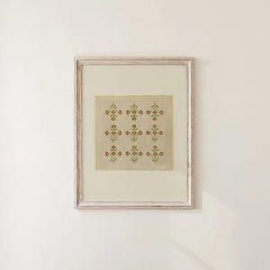 Quilt Patchwork Tulip Pattern Vintage Cottage Core Farm House Wall Art