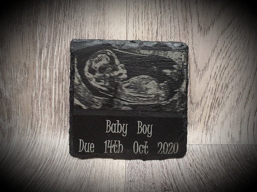 Personalised Laser engraved Baby scan with Name and Date of Etsy