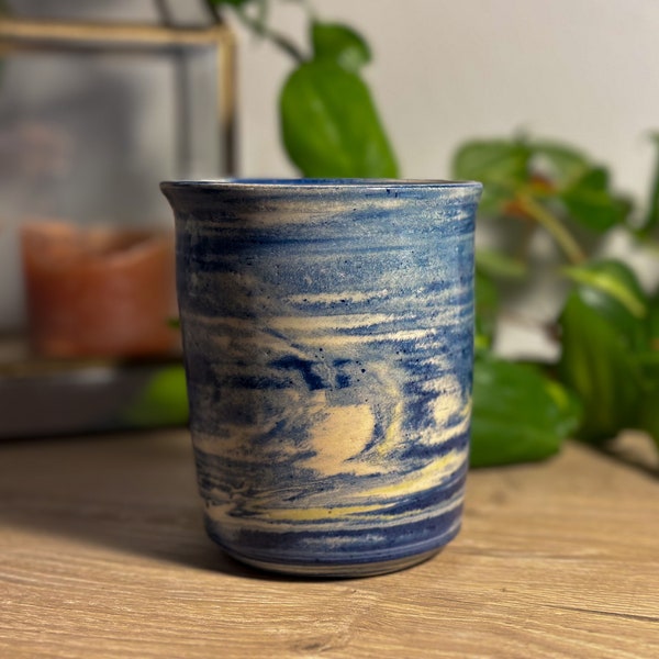 Blue Marbled Vase