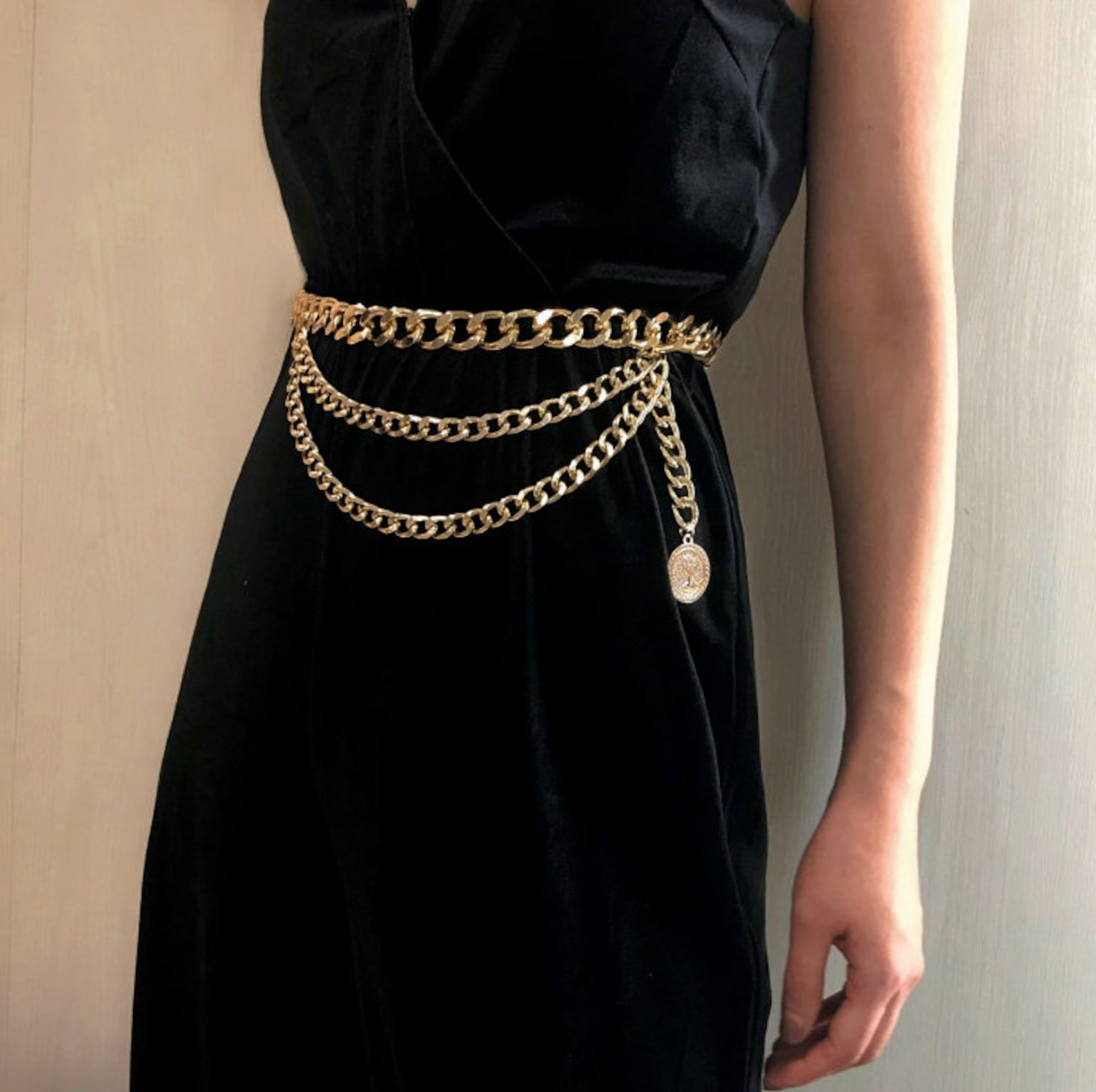 ladies dress waist chain belt