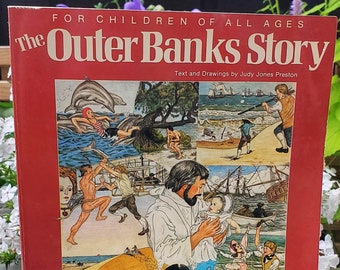 Vintage Historical Coloring Book - The Outer Banks Story by Judy Jones Preston 1985 1st Printing OBX NC