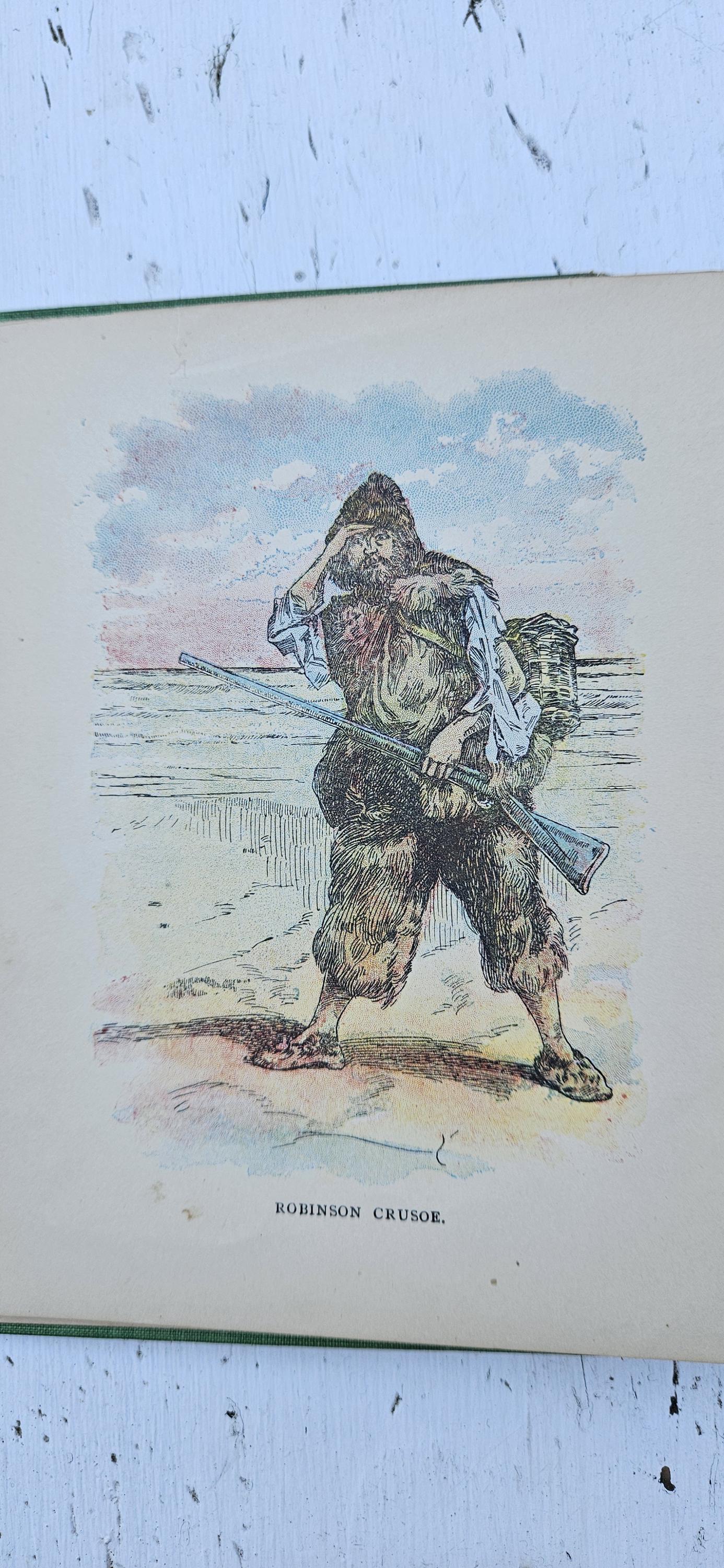 Robinson Crusoe by Daniel Defoe Color Illustrations Antiquarian Book ...