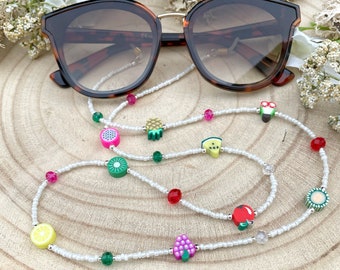 Beaded Eyeglass Chain, Handmade Fruit Beaded Eyeglass Lanyard 70cm (27.5”)