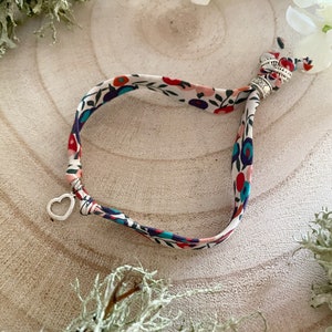 Liberty of London Fabric Charm Bracelet, Choose-Your-Charms: Stars, Hearts, Initials, Good Luck Clover