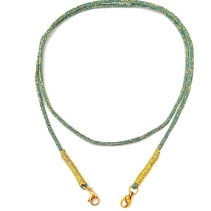 Handgemachte Dori-Schnur für Anhänger/Charms mit 18k Ion-Plated Gold Plated Edelstahl Karabinerverschluss, Länge tragbar 71 cm