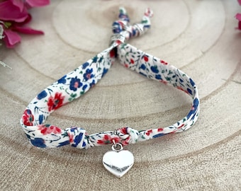 Liberty of London Fabric Charm Bracelet, Choose-Your-Charms: Stars, Hearts, Initials, Good Luck Clover