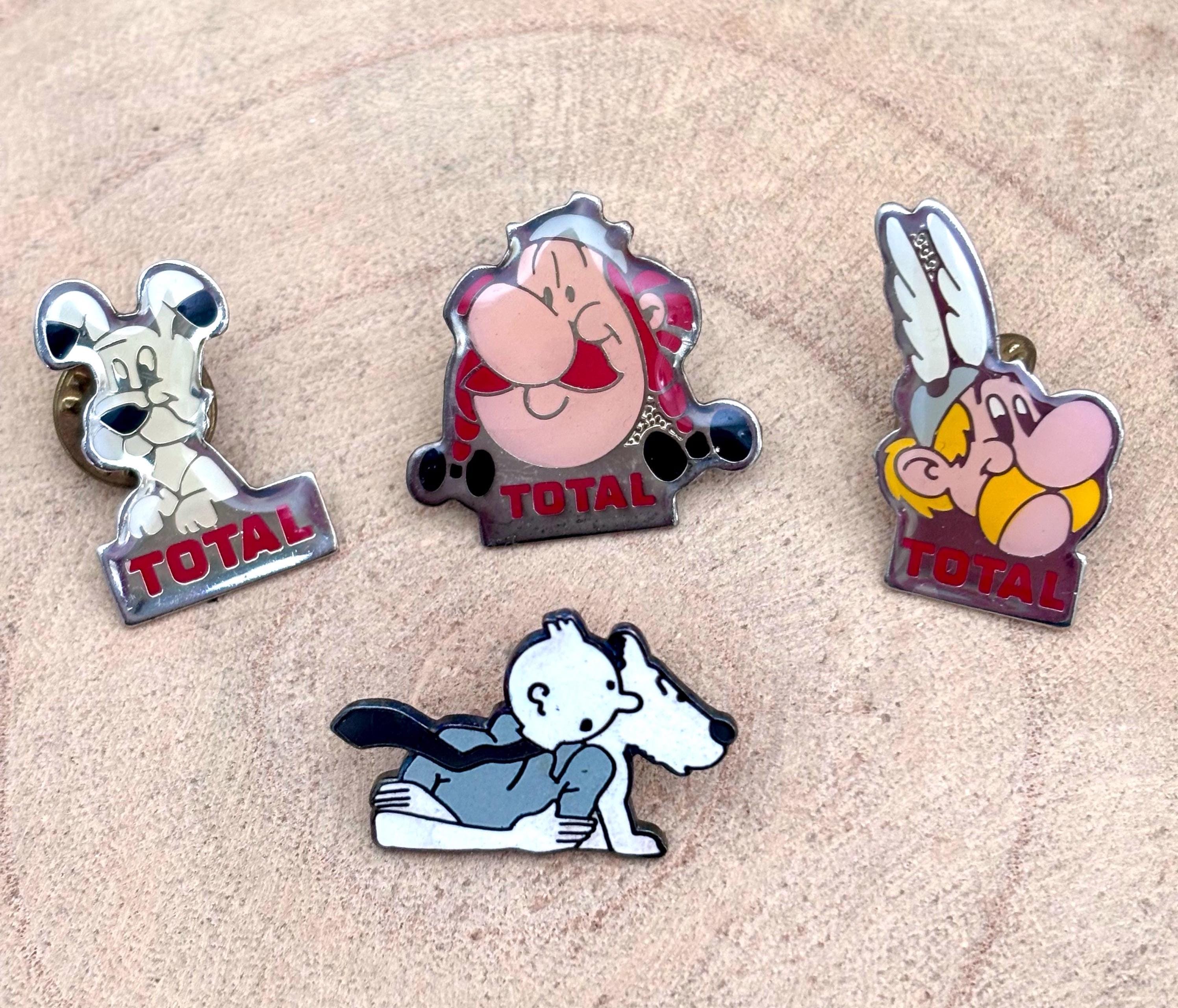 Lot De 10 Badges Broches Tintin, Thème BD, Sous Cellophane, Fabrication Française