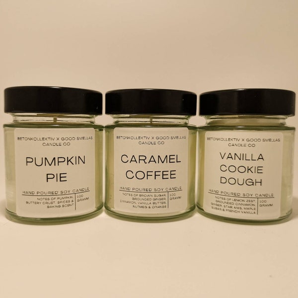 3er Set Duftkerzen Vanilla Cookie Dough | Pumpkin Pie | Caramel Coffee | scented candles | autumn scents | fall | autumn