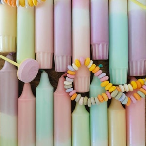 Pastel party candle set | dip-dye candles | dip-dye candles | colorful taper candles | colorful candlestick candles