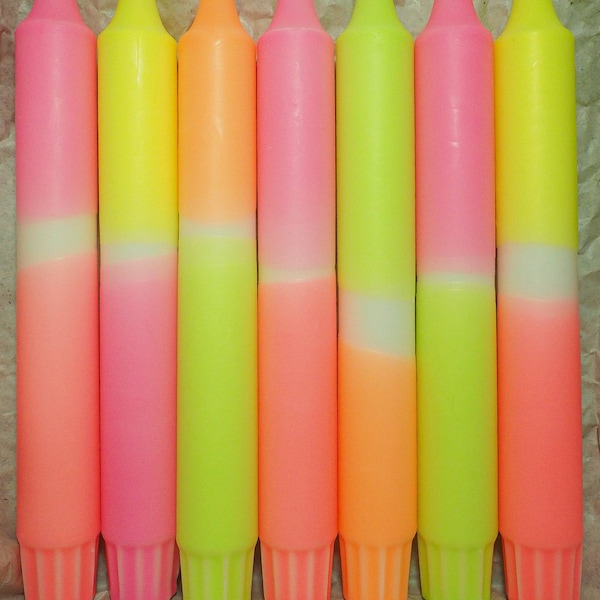 Dip-Dye-Candles | Dip-Dye-Kerzen | Neon | Leuchterkerzen | Nein-Leuchterkerzen | Bunte Kerzen | Dip-Dye-Look