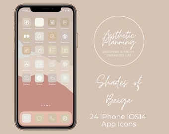 Soft Neutral Nude 92 App Pack Aesthetic Iphone Ios14 App Etsy