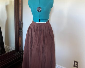 18th Century Cotton Flannel Petticoat Skirt in Brown
