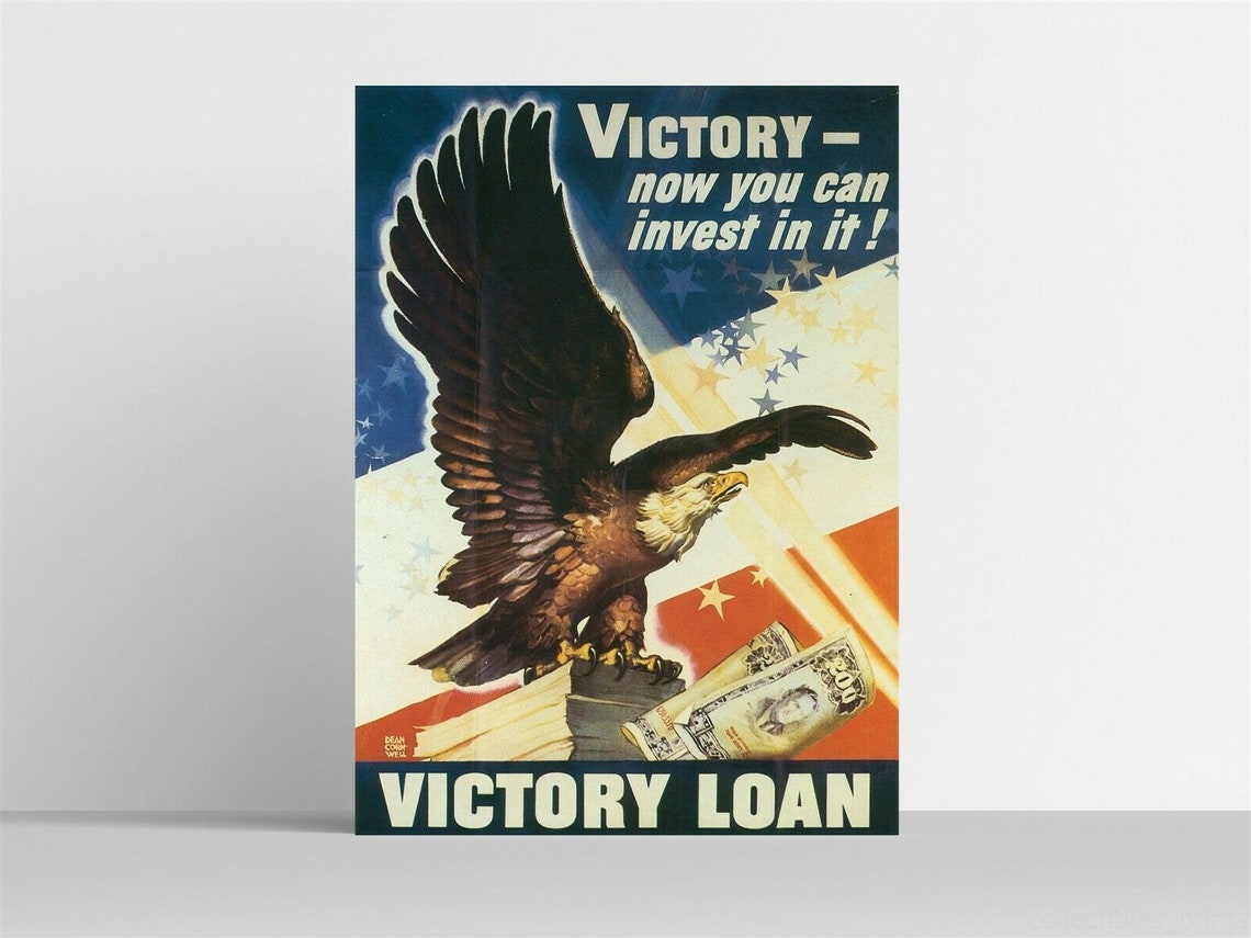Victory Loan Eagle Flag Money War Propaganda Military Art Etsy