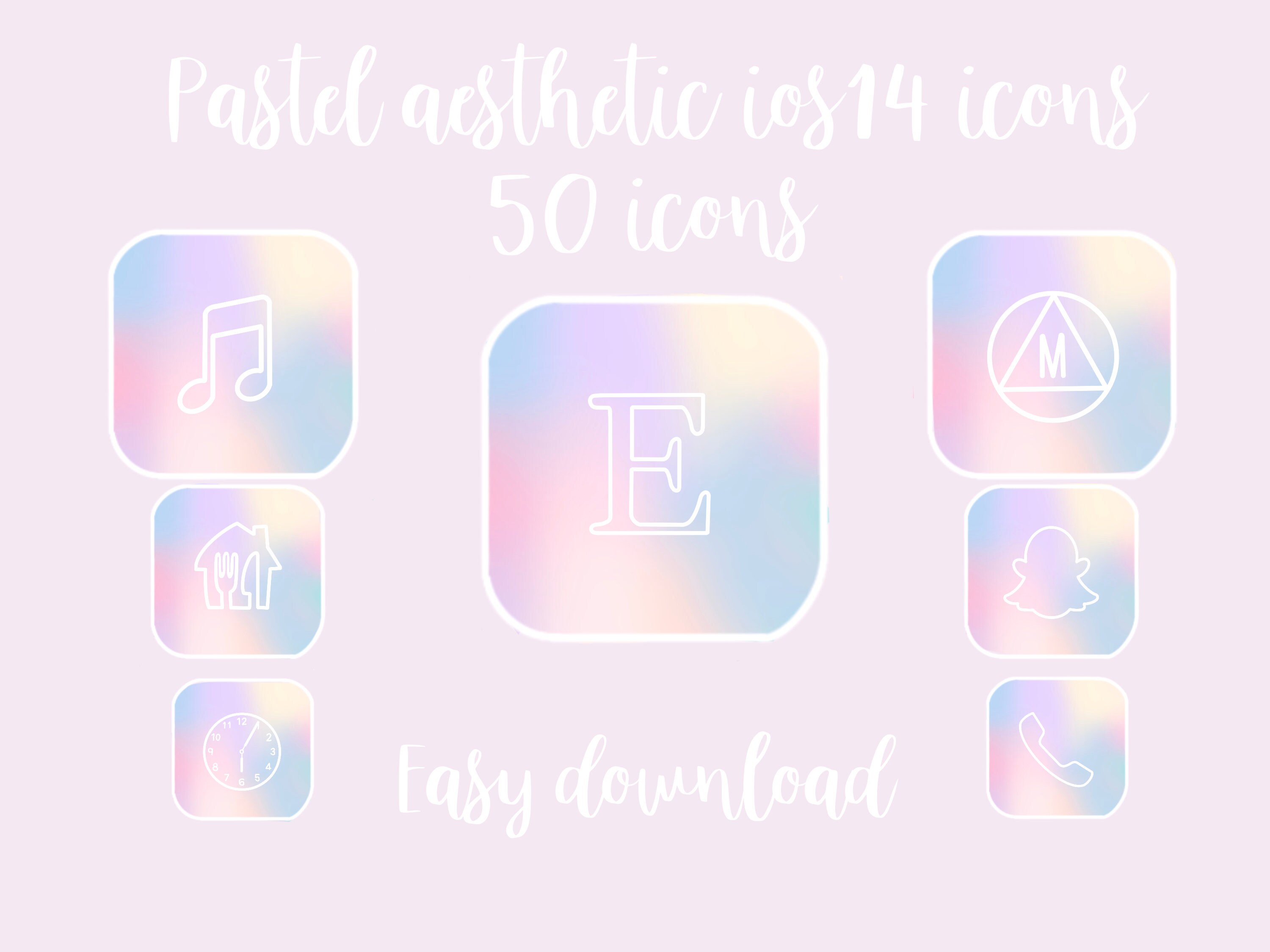 Pastel aesthetic ios 14 icons iPhone homepage icon bundle | Etsy