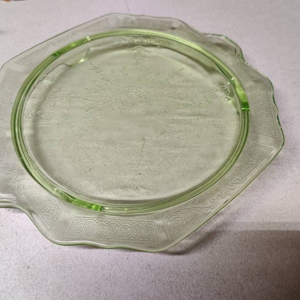 Vaseline Glass Cake Plate Etsy