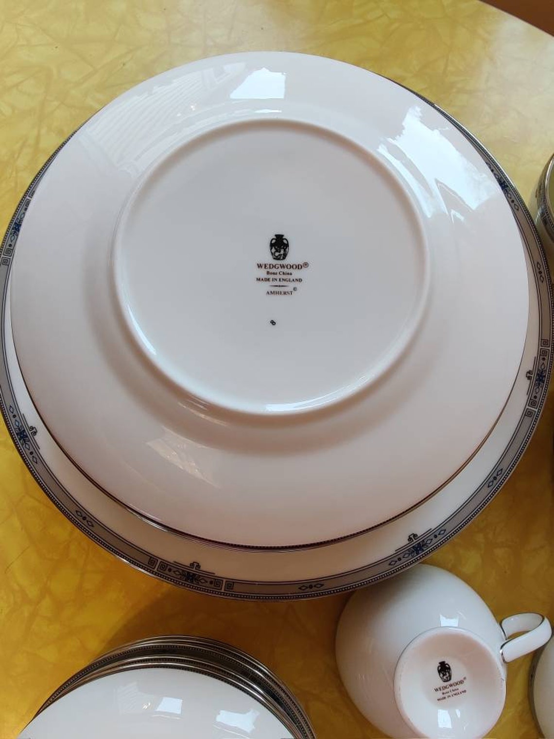 Wedgewood Bone China Amherst Pattern Platinum Trim Etsy