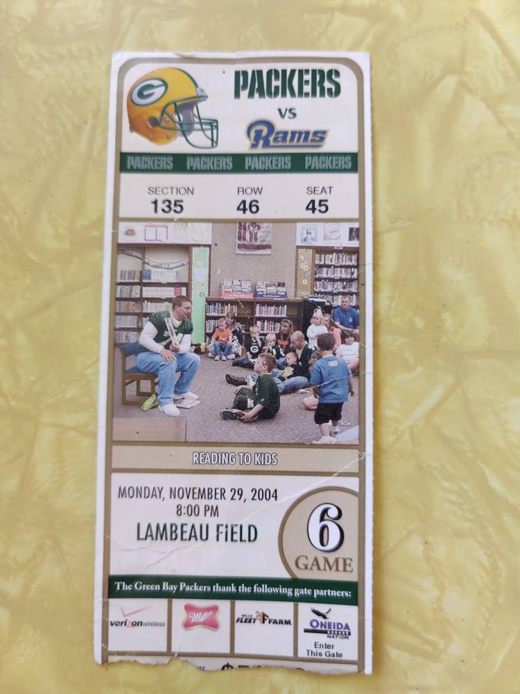 Green Bay Packers Ticket Stub Etsy