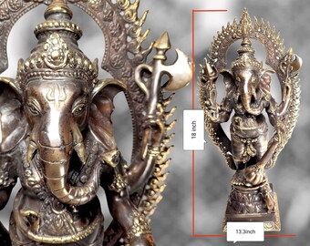 Mehrunnisa Handcrafted Dhokra Brass Natraja Ganesha Sculpture MEH2229 Mehrunnisa Handcrafted Dhokra Brass Natraja Ganesha Sculpture MEH2229