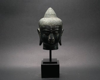 10.2" Buddha Head with Stand, Buddha Bronze, Buddha Figurine, Buddha brass, Buddha sculpture, Buddha gift, Birthday Gift, Room Decor