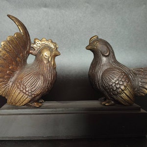 Bronzen sculptuur kip haan, geschenken, dier, sculptuur vogel