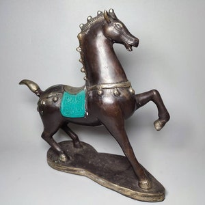 Horse of Knight 7.8", Bronze Horse Sculpture, Antique Horse Statue, Animal Figure, Animal Lover, Home Decor, Collectable Gift, Rare Item