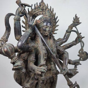 Hindu Goddess Mahakali Standing on God Shiva 41cm /16 inch, Hindu God , Kali Statue, Goddess Kali