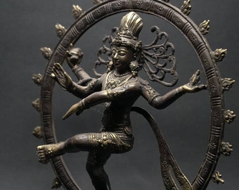 Antiguo Baile Hindú Shiva Nataraja Señor de la Danza Bronce 34cm/13inch