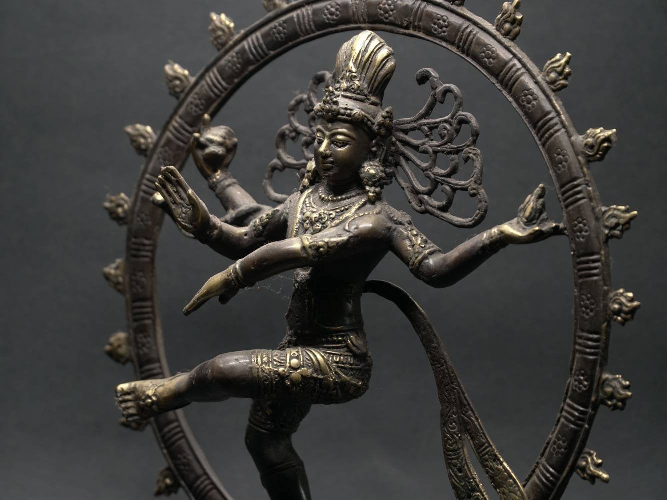 Antique Hindu Dancing Shiva Nataraja Lord of Dance Bronze 34cm