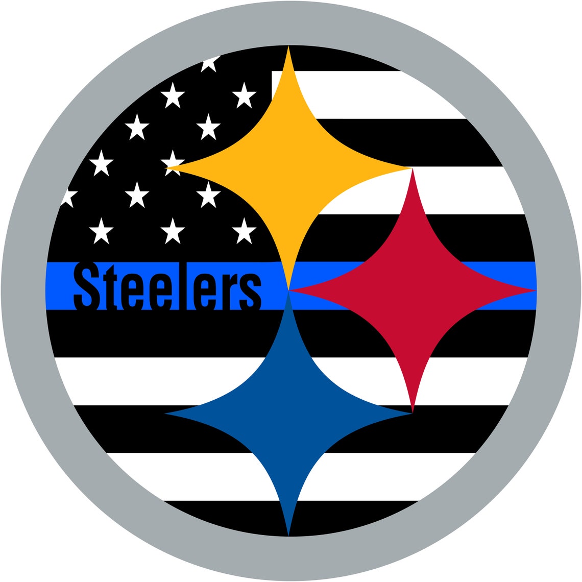 Blue Line Pittsburg Steelers Logo Svg Png Jpeg | Etsy