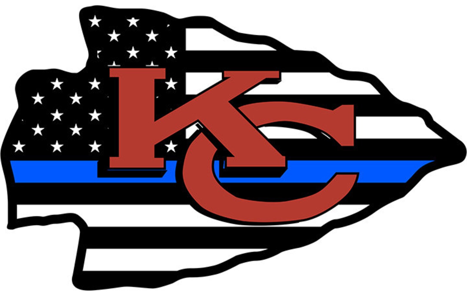 Blue Line Kansas City Chiefs Logo Svg Png Jpeg Etsy