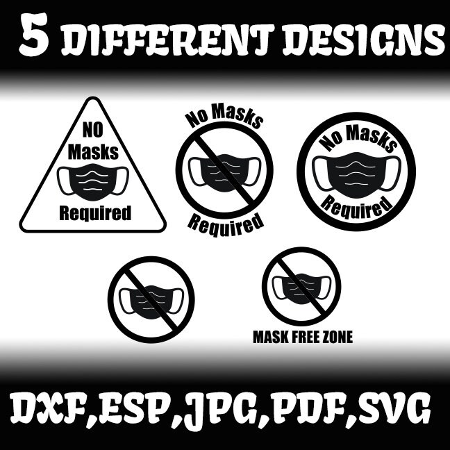Download No Mask Required Mask Free Zone Svg Designs Etsy