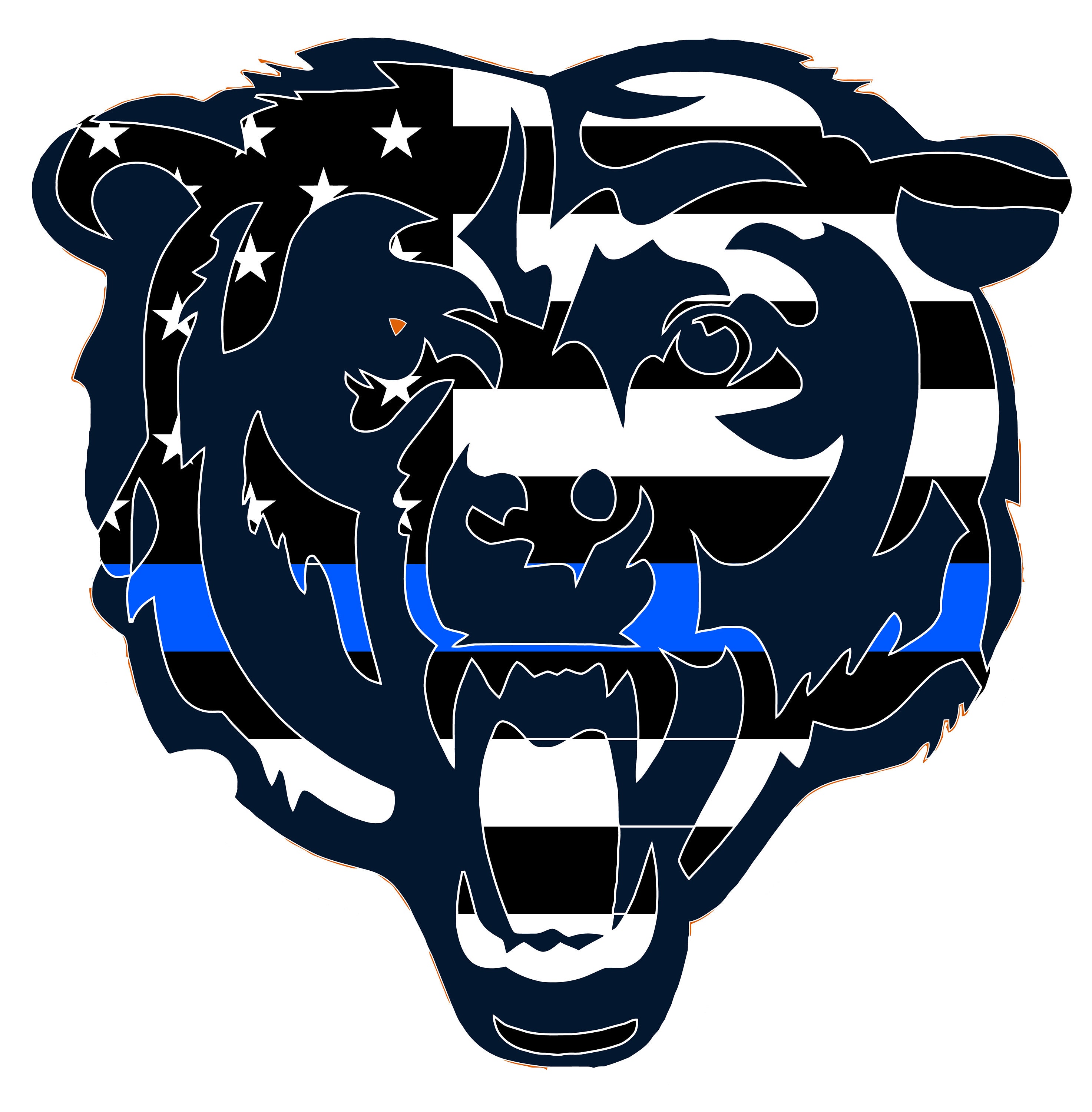 2x Blue Line Chicago Bears logos svg png jpeg Etsy
