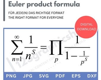 Euler-productformule in printkwaliteit – perfect voor onderwijs, werk of digitale media