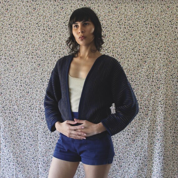 1940s Batwing Sleeve Wool Cardigan