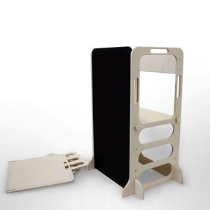 PETINKA Light Learning Tower: Montessori Kitchen Helper with Blackboard