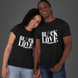 Black Love Shirt, Valentine&#39;s Couple Shirt, BLM Tee, Black Love Matters Shirt, Short-Sleeve Unisex T-Shirt