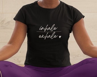 Inhale Exhale Shirt, Meditatie shirt, Yoga T-shirt, Positiviteit, Just Breathe Korte mouw Unisex T-Shirt